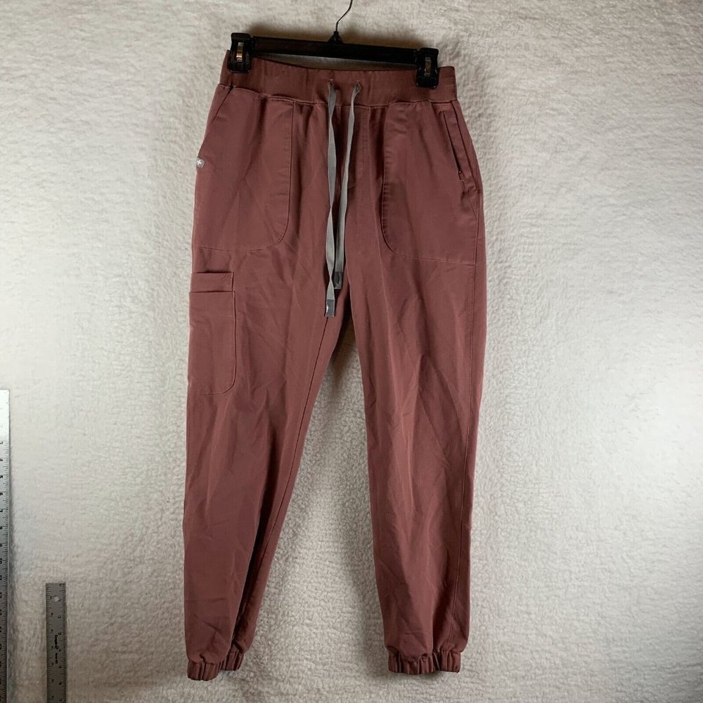 FIGS Scrub Pants Women's XS Pink Stretch Logo Drawstring Pockets Nurse Dr.‎ 7875